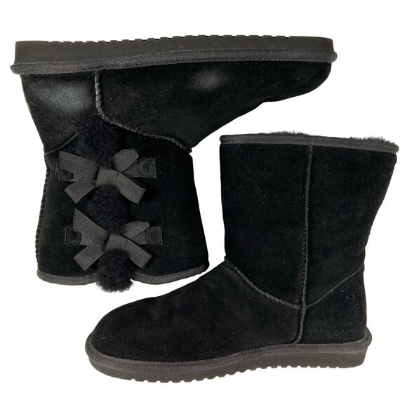 Koolabura by Ugg Womens Boots Suede Black  Victoria Short Winter Boots 9 - Picture 2 of 10